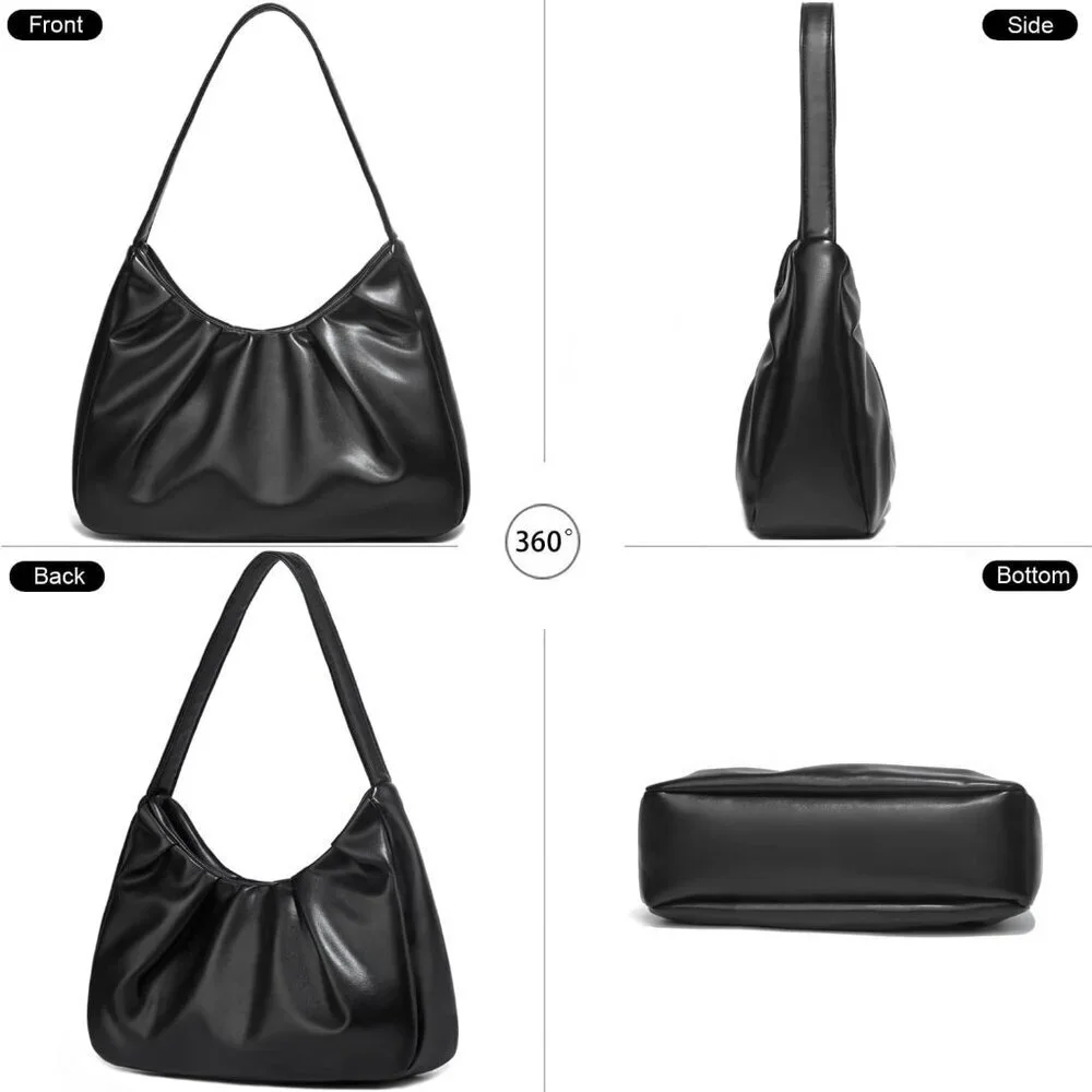 Small Vegan Leather Shoulder Bag Womens Retro Hobo Purse Crossbody